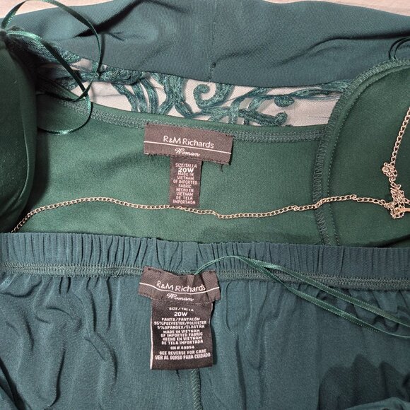 R&M Richards Mother Of The Bride Formal EMERALD 2-Piece SET Jacket-Pant Size 20W - Picture 9 of 17